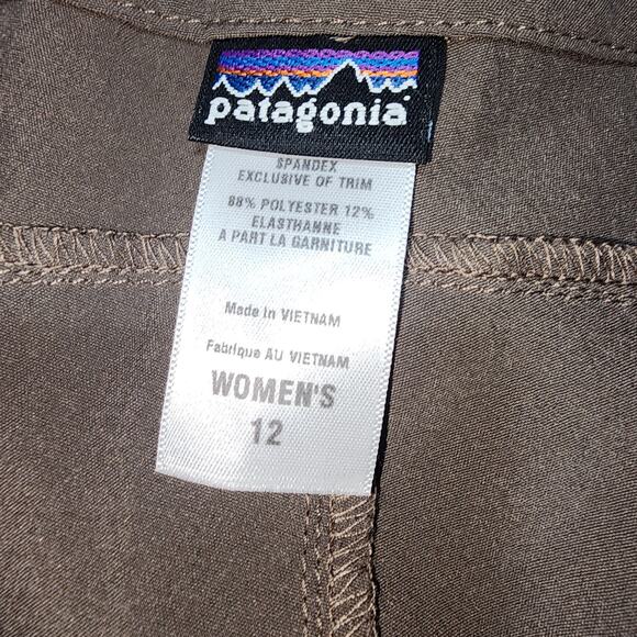 PATAGONIA s 12 polyester spandex stretch capri pants gray/olive - Picture 7 of 8